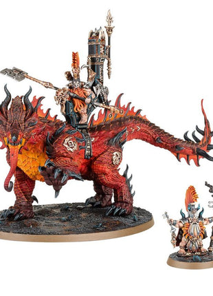 Dit is een afbeelding van het miniatuur Auric Runefather/Magmadroth - Fyreslayers voor het spel Warhammer, te koop bij Tabletop Miniature Wargames spellenwinkel Speldorado in delft