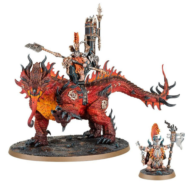 Dit is een afbeelding van het miniatuur Auric Runefather/Magmadroth - Fyreslayers voor het spel Warhammer, te koop bij Tabletop Miniature Wargames spellenwinkel Speldorado in delft