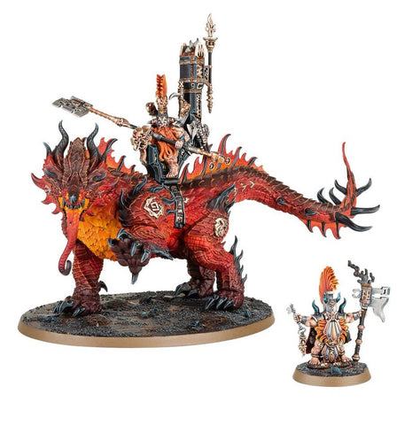 Dit is een afbeelding van het miniatuur Auric Runefather/Magmadroth - Fyreslayers voor het spel Warhammer, te koop bij Tabletop Miniature Wargames spellenwinkel Speldorado in delft