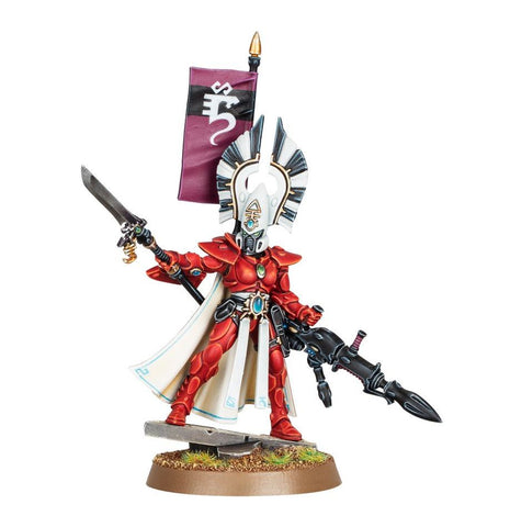 Dit is een afbeelding van het miniatuur Autarch - Aeldari voor het spel Warhammer, te koop bij Tabletop Miniature Wargames spellenwinkel Speldorado in delft
