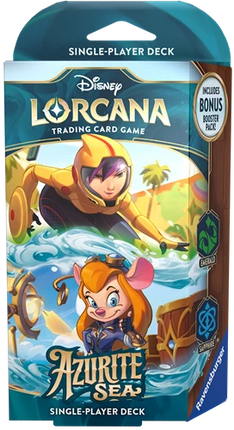 Dit is een foto van het spel Azurite Sea Starter Deck Go Go Tomago & Gadget Hackwrench  - Disney Lorcana te koop bij Speldorado Spellenwinkel Delft