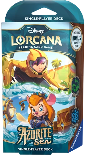 Dit is een foto van het spel Azurite Sea Starter Deck Go Go Tomago & Gadget Hackwrench  - Disney Lorcana te koop bij Speldorado Spellenwinkel Delft