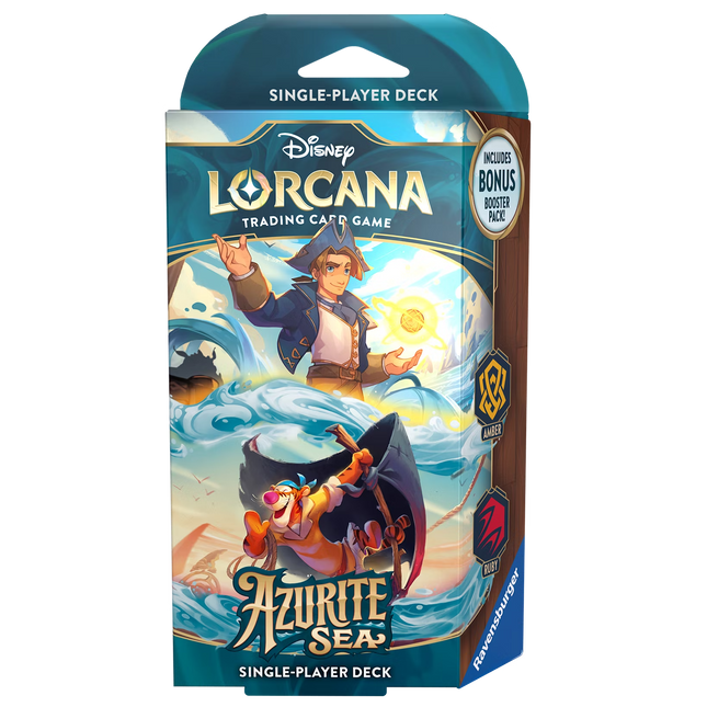 Dit is een foto van het spel Disney Lorcana Azurite Sea Starter Deck Jim Hawkins & Tigger  - Disney Lorcana te koop bij Speldorado Spellenwinkel Delft