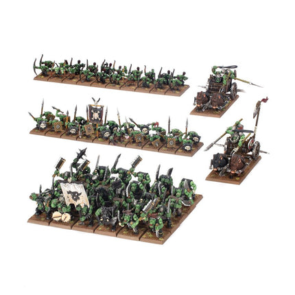 Dit is een afbeelding van het miniatuur Battalion orc & Goblin Tribes - Orc & Goblin Tribes voor het spel Warhammer, te koop bij Tabletop Miniature Wargames spellenwinkel Speldorado in delft