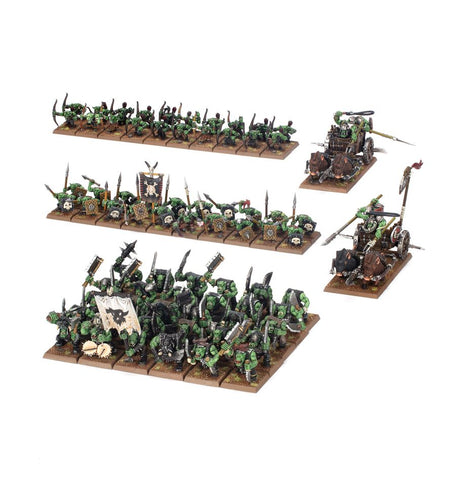 Dit is een afbeelding van het miniatuur Battalion orc & Goblin Tribes - Orc & Goblin Tribes voor het spel Warhammer, te koop bij Tabletop Miniature Wargames spellenwinkel Speldorado in delft
