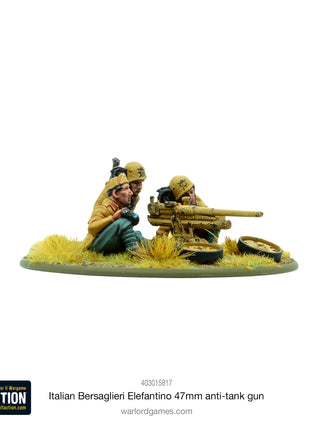 Dit is een foto van het spel Italian Bersaglieri Elefantino 47mm AT Gun te koop bij Speldorado Spellenwinkel Delft