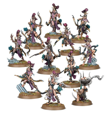 Dit is een afbeelding van het miniatuur Blissbarb Archers - Hedonites of Slaanesh voor het spel Warhammer, te koop bij Tabletop Miniature Wargames spellenwinkel Speldorado in delft