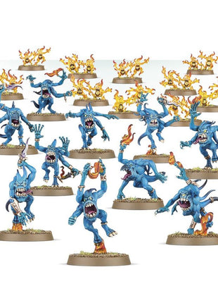 Dit is een afbeelding van het miniatuur Blue Horrors - Disciples of Tzeetch voor het spel Warhammer, te koop bij Tabletop Miniature Wargames spellenwinkel Speldorado in delft