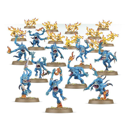Dit is een afbeelding van het miniatuur Blue Horrors - Disciples of Tzeetch voor het spel Warhammer, te koop bij Tabletop Miniature Wargames spellenwinkel Speldorado in delft