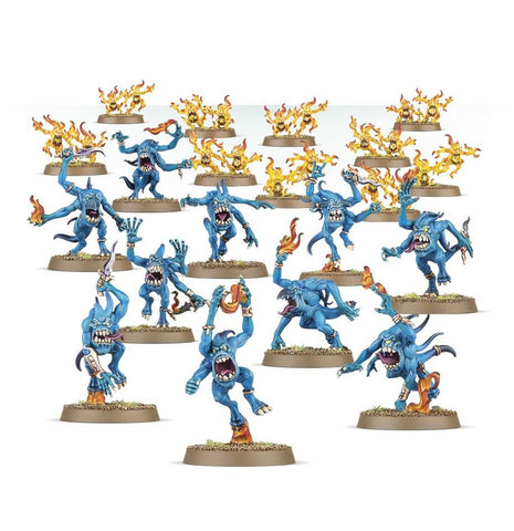 Dit is een afbeelding van het miniatuur Blue Horrors - Disciples of Tzeetch voor het spel Warhammer, te koop bij Tabletop Miniature Wargames spellenwinkel Speldorado in delft