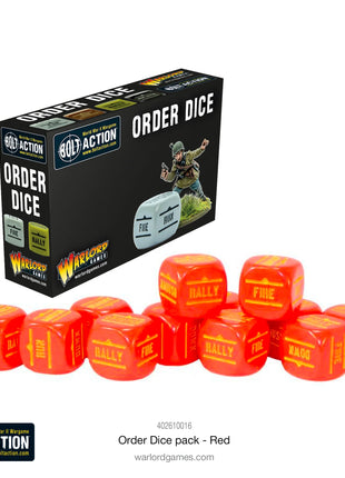Bolt Action Orders Dice - Red (12) voor Bolt Action - Generic g schaal 1:58 miniatuur