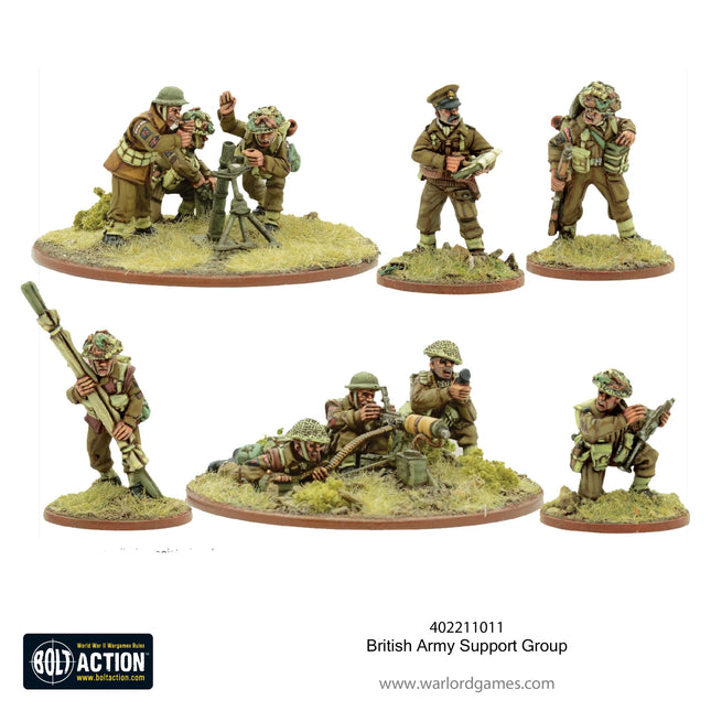 Dit is een foto van het spel British Army Support Group (HQ, Mortar & MMG) te koop bij Speldorado Spellenwinkel Delft
