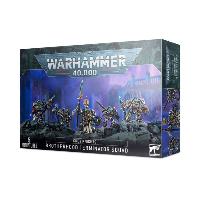 Dit is een foto van het spel Grey Knights Brotherhood Terminator Squad - Grey Knights te koop bij Speldorado Spellenwinkel Delft