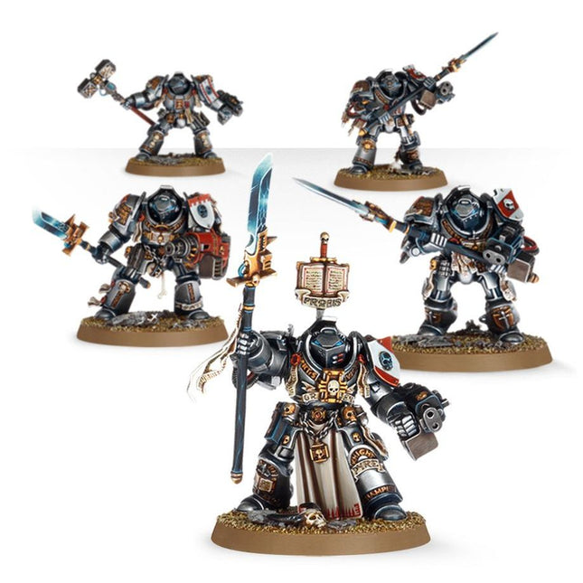 Dit is een foto van het spel Grey Knights Brotherhood Terminator Squad - Grey Knights te koop bij Speldorado Spellenwinkel Delft