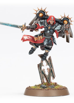 Dit is een afbeelding van het miniatuur Canoness W/Jump Pack voor het spel Warhammer, te koop bij Tabletop Miniature Wargames spellenwinkel Speldorado in delft
