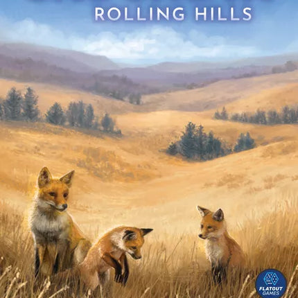 Afbeelding van het bordspel Cascadia - Rolling Hills, te koop bij Speldorado. Het spel heeft een kleurrijk natuurthema met dieren en landschappen.