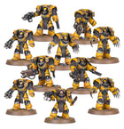 Dit is een afbeelding van het miniatuur Cataphractii Terminator Squad - Horus heresy voor het spel Warhammer, te koop bij Tabletop Miniature Wargames spellenwinkel Speldorado in delft