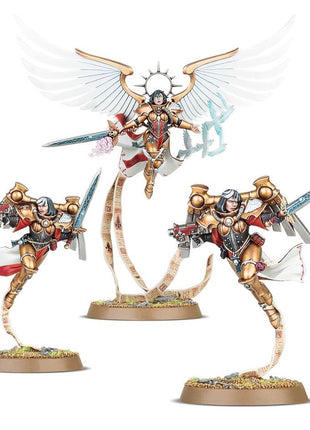 Dit is een afbeelding van het miniatuur Celestine Living Saint- Adepta Sororitas voor het spel Warhammer, te koop bij Tabletop Miniature Wargames spellenwinkel Speldorado in delft