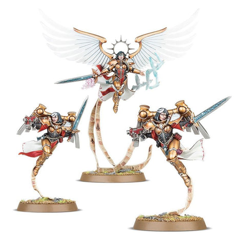 Dit is een afbeelding van het miniatuur Celestine Living Saint- Adepta Sororitas voor het spel Warhammer, te koop bij Tabletop Miniature Wargames spellenwinkel Speldorado in delft