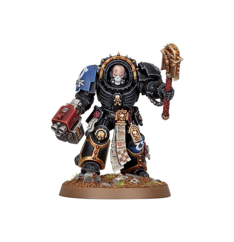 Dit is een afbeelding van het miniatuur Chaplain In Terminator Armour - Space Marines voor het spel Warhammer, te koop bij Tabletop Miniature Wargames spellenwinkel Speldorado in delft