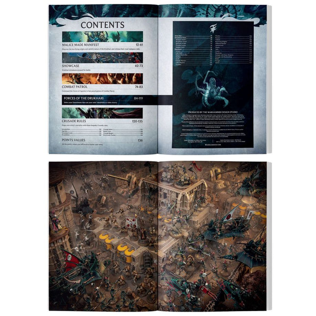 Dit is een afbeelding van het miniatuur Codex: Drukhari voor het spel Warhammer, te koop bij Tabletop Miniature Wargames spellenwinkel Speldorado in delft