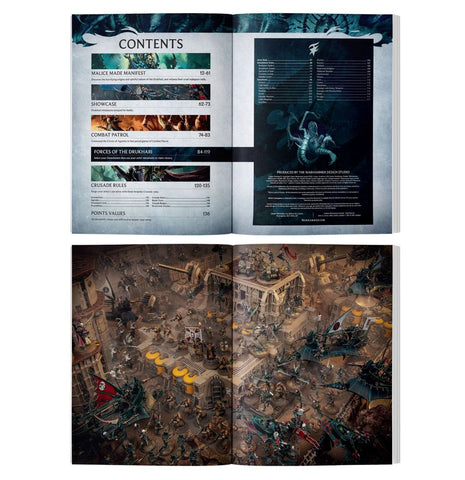 Dit is een afbeelding van het miniatuur Codex: Drukhari voor het spel Warhammer, te koop bij Tabletop Miniature Wargames spellenwinkel Speldorado in delft