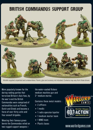 Dit is een foto van het spel Commandos Support Group (HQ, Mortar & MMG) te koop bij Speldorado Spellenwinkel Delft