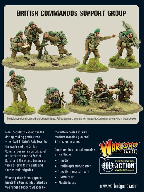 Dit is een foto van het spel Commandos Support Group (HQ, Mortar & MMG) te koop bij Speldorado Spellenwinkel Delft