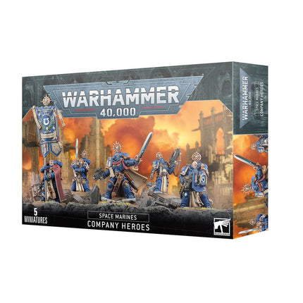 Dit is een afbeelding van het miniatuur Company Heroes - Space Marines voor het spel Warhammer, te koop bij Tabletop Miniature Wargames spellenwinkel Speldorado in delft