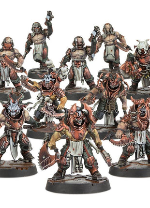 Dit is een afbeelding van het miniatuur Corpse Grinder Cult - Necromunda voor het spel Warhammer, te koop bij Tabletop Miniature Wargames spellenwinkel Speldorado in delft