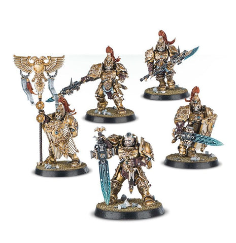 Dit is een afbeelding van het miniatuur Custodian Guard - Adeptus Custodes voor het spel Warhammer, te koop bij Tabletop Miniature Wargames spellenwinkel Speldorado in delft
