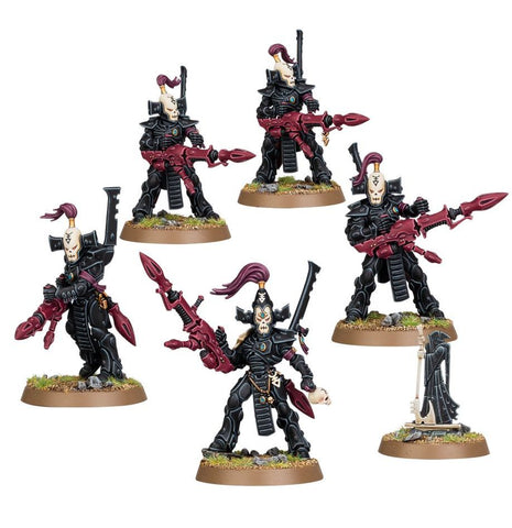 Dit is een afbeelding van het miniatuur Dark Reapers - Aeldari voor het spel Warhammer, te koop bij Tabletop Miniature Wargames spellenwinkel Speldorado in delft