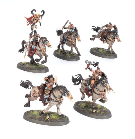 Dit is een afbeelding van het miniatuur Darkoath Fellriders - Slaves to Darkness voor het spel Warhammer, te koop bij Tabletop Miniature Wargames spellenwinkel Speldorado in delft