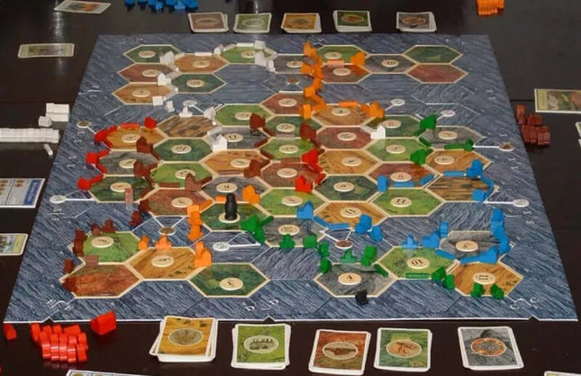 Dit is een foto van het spel De Zeevaarders 5/6 Spelers -Catan te koop bij Speldorado Spellenwinkel Delft