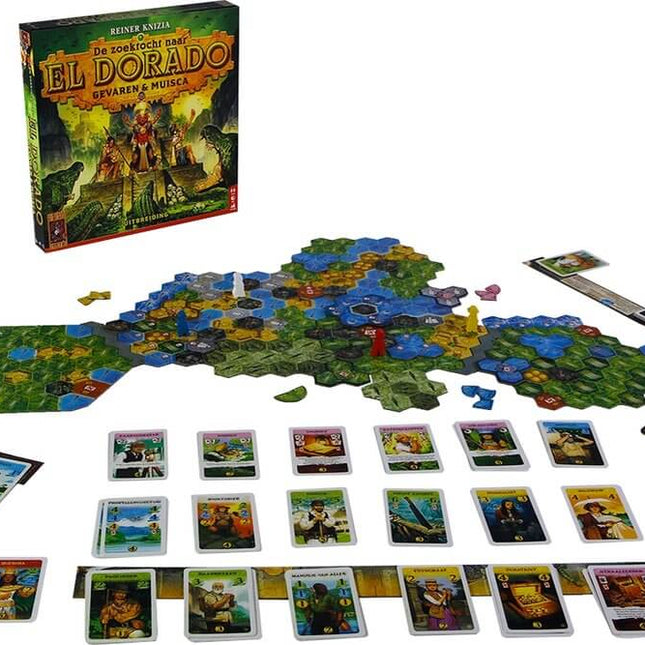 Dit is een foto van het spel Gevaren En Muisca - De Zoektocht Naar El Dorado te koop bij Speldorado Spellenwinkel Delft