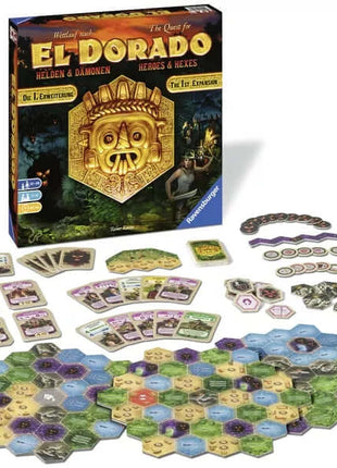 Dit is een foto van het spel Helden & Demonen - De Zoektocht Naar El Dorado te koop bij Speldorado Spellenwinkel Delft