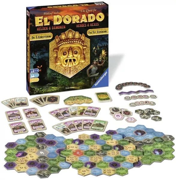 Dit is een foto van het spel Helden & Demonen - De Zoektocht Naar El Dorado te koop bij Speldorado Spellenwinkel Delft