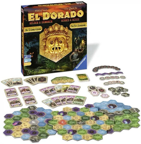 Dit is een foto van het spel Helden & Demonen - De Zoektocht Naar El Dorado te koop bij Speldorado Spellenwinkel Delft