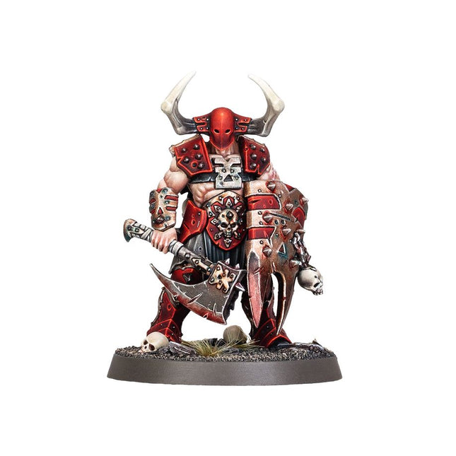 Dit is een afbeelding van het miniatuur Deathbringer - blades of khorne voor het spel Warhammer, te koop bij Tabletop Miniature Wargames spellenwinkel Speldorado in delft
