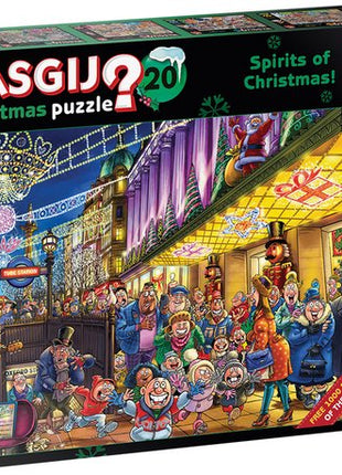 Dit is een foto van het spel De geesten van Kerstmis - 2x1000 Stukjes - Wasgij Christmas te koop bij Speldorado Spellenwinkel Delft