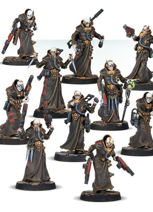 Dit is een afbeelding van het miniatuur Delaque Gang - Necromunda voor het spel Warhammer, te koop bij Tabletop Miniature Wargames spellenwinkel Speldorado in delft