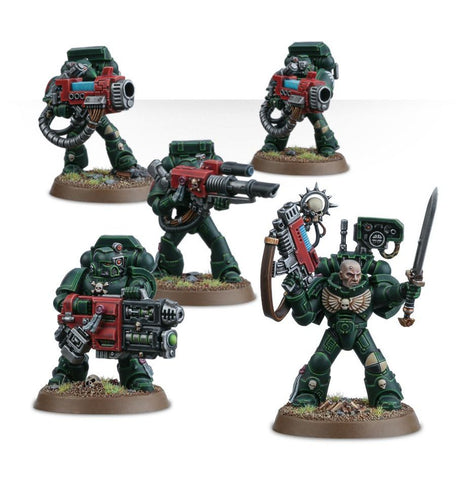 Dit is een afbeelding van het miniatuur Devastator Squad - Space Marines voor het spel Warhammer, te koop bij Tabletop Miniature Wargames spellenwinkel Speldorado in delft