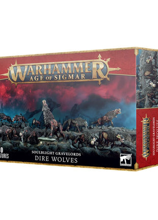 Dit is een afbeelding van het miniatuur Dire Wolves - Soulblight Gravelords voor het spel Warhammer, te koop bij Tabletop Miniature Wargames spellenwinkel Speldorado in delft