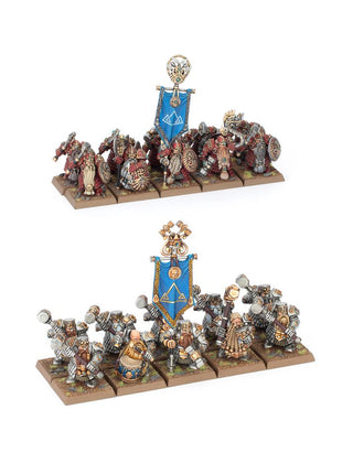 Dit is een afbeelding van het miniatuur Dwarf Hammerers - Dwarfen Mountain Holds voor het spel Warhammer, te koop bij Tabletop Miniature Wargames spellenwinkel Speldorado in delft