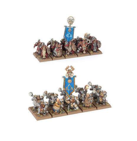 Dit is een afbeelding van het miniatuur Dwarf Hammerers - Dwarfen Mountain Holds voor het spel Warhammer, te koop bij Tabletop Miniature Wargames spellenwinkel Speldorado in delft