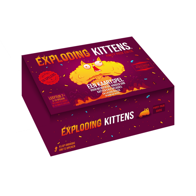 Dit is een foto van het spel Exploding Kittens Party Pack NL te koop bij Speldorado Spellenwinkel Delft