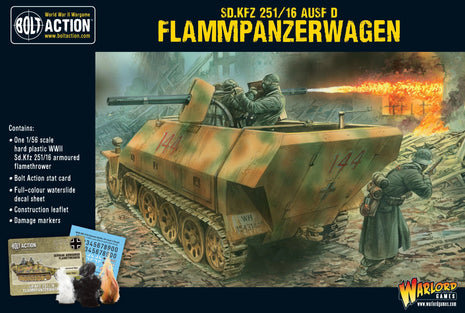 Sd.Kfz 251/16 Ausf D Flammpanzerwagen Half Track voor Bolt Action - duitsers vehicle schaal 1:58 miniatuur