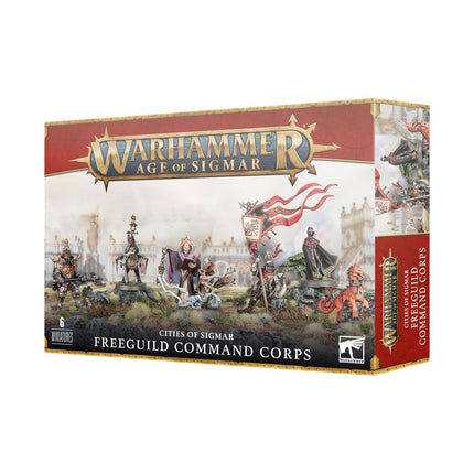 Dit is een afbeelding van het miniatuur Freeguild Command Corps - Cities of Sigmar voor het spel Warhammer, te koop bij Tabletop Miniature Wargames spellenwinkel Speldorado in delft