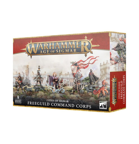 Dit is een afbeelding van het miniatuur Freeguild Command Corps - Cities of Sigmar voor het spel Warhammer, te koop bij Tabletop Miniature Wargames spellenwinkel Speldorado in delft