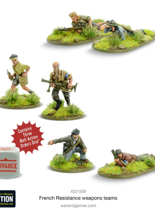 French Resistance Weapons Teams voor Bolt Action - fransen infantry schaal 1:58 miniatuur